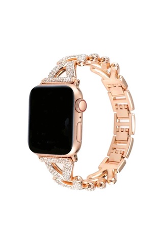 Akıllı Saat Aksesuarları Apple Uyumlu Watch 38mm Node Taşlı Kordon - Siyah