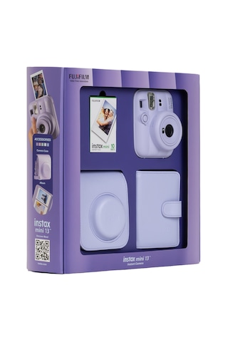 Instax Mini 13 Fotoğraf Makinesi 10'lu Film Kare Albüm + Deri Kılıf Bundle Box