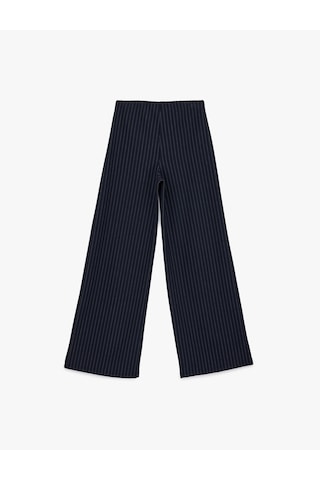 Koton Normal Bel Çizgili Geniş Paça Pantolon Beyaz Çizgili 6sak40019ek Beyaz Çizgili