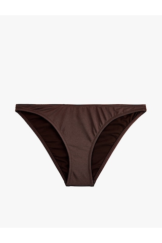 Koton Koton X Şahika Ercümen - Straight Fit Parlak Bikini Altı Kahverengi 6sak00248mm Kahve