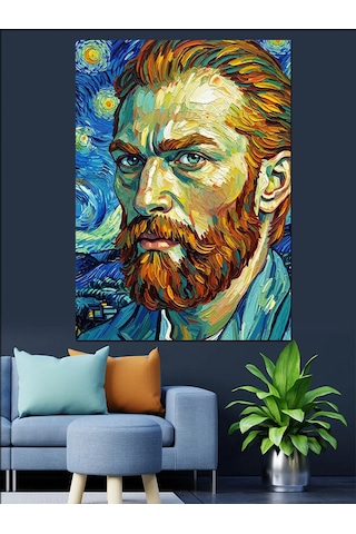 Ünlü Ressam Van Gogh Portresi Dekoratif Kanvas - Mdf Ahşap Tablo