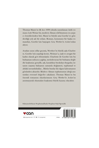 Lotte Weimar'da - Thomas Mann - Can Yayınları