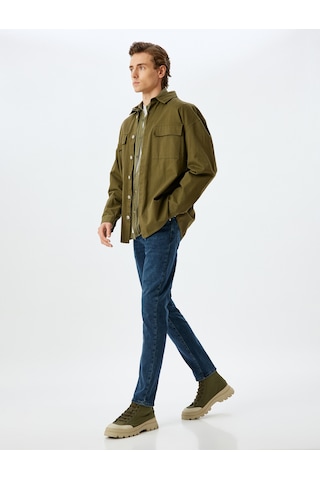 Koton Slim Fit Kot Pantolon - Brad Jean İndigo Stone 5wam40014nd İndigo - Taş