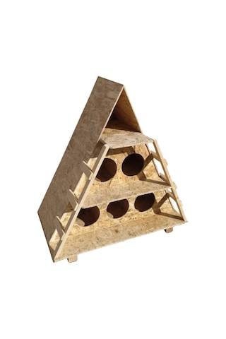 Reyo Dublex Kedi Evi Dış Ortam Uygun Ahşap Kedi Evi Osb 100x90x55