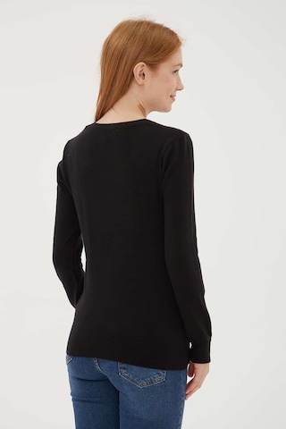 Fashion Friends Kadın U Yaka Kazak 25k0779k1 Siyah