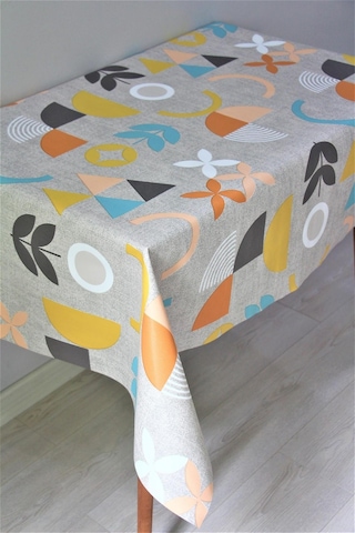 Elyaf Astarlı Silinebilir Pvc Muşamba Masa Örtüsü 8217-1adpastel-bej