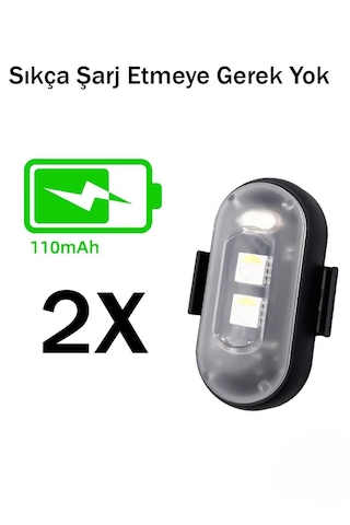 Kumandalı 2'li Çakar Led/şarjlı Mini Led Drone Uyarı Işığı