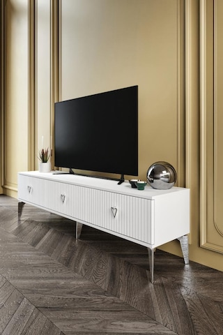 150 CM ZEUGMA MDF MEBRAN KAPAK BEYAZ GÜMÜŞ