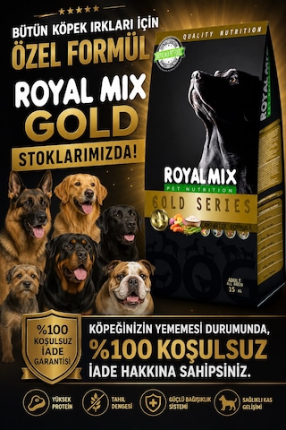 Royal Mix Gold Hipoalerjenik Yetişkin Köpek Maması 15kg