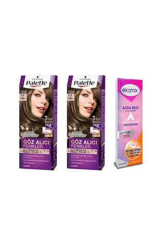 Palette Göz Alıcı Saç Boyası 7.1 Küllü Kumral 2 Adet