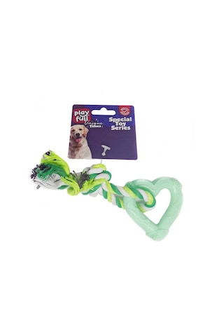 Playfull Plastik ve İpli Kalp Köpek Oyuncağı 18 Cm