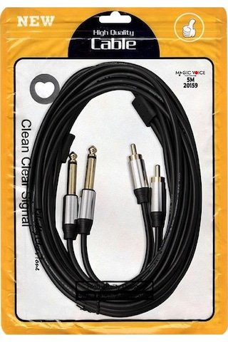 Magicvoice Ld398 2x 6.3 Mm Mono Erkek - 2x Rca Erkek 5 Metre Kablo