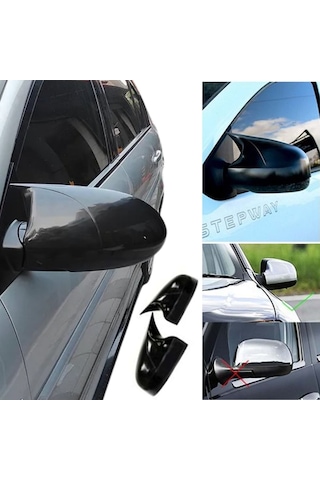 Dacia Sandero Stepway 2017 2018 2019 2020 Uyumlu Yarasa Batman Ayna Kapağı Takımı Parlak Siyah