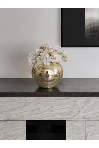 Işıltı Home Design Yuvarlak Aynalı Cam Vazo Aç