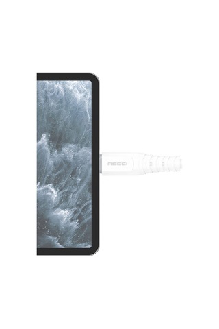 Recci RTC-P09CC Silicone Serisi 65 W Hızlı Şarj Özellikli 1.5 M Type-C PD Kablo Beyaz