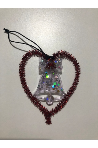 2 Li Kırmızı Kalpli Yılbaşı Çam Ağacı Süsü