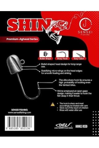 Sensei Shin S Odz İğneli 0,8 Gr 5 Li Pk Lrf Jighead - Standart