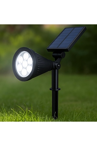 7w Solar Led Bahçe Armatürü 6400k Beyaz Işık Güneş Enerjili Kazıklı Duvar Montajlı Çim Aydınlatma Sku: Smg8690010014320