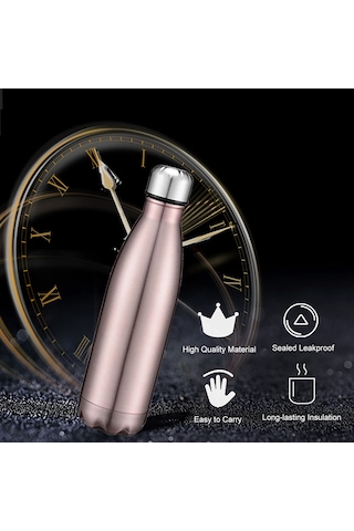 Qingmipy Paslanmaz Çelik 500ml Termos Şişe - Uzun Süre Sıcak/soğuk Tutar, 6 Renk Seçeneği
