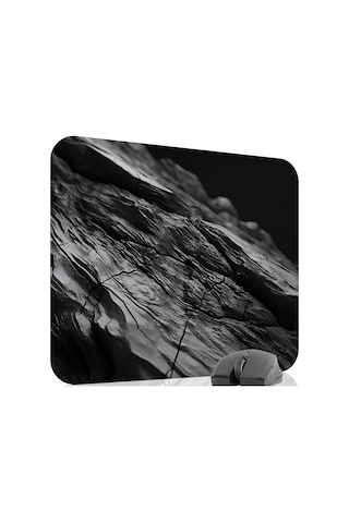 Siyah Mermer Desenli Gaming Mouse Pad Kauçuk Kaymaz Taban Mousepad V1, 48x40 Xxl