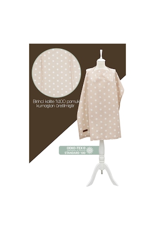 Mordesign Çok Amaçlı Bebek Emzirme Örtüsü/önlüğü Puset, Bebek Arabası Örtüsü, Extra Büyük, Yıldız Seri, Kahve Zg10030