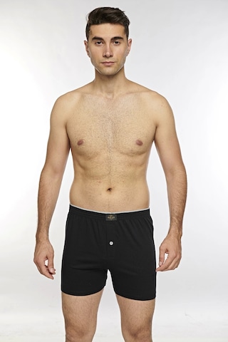Kolcu Önü Düğmeli Erkek Havlu Bel Boxer K13230 - Siyah Siyah