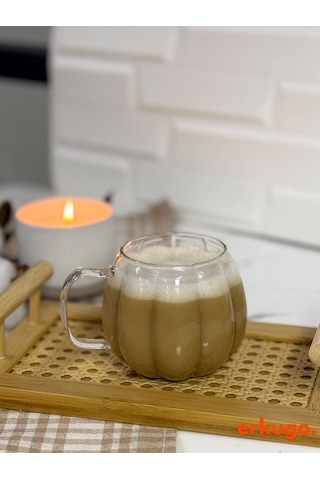 Borosilikat Sunum Bardağı, Kahve Bardağı, Meşrubat Bardağı, Isı Dayanıklı Kulplu Bardak 450 Ml Civelek