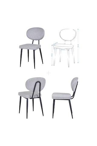 Vilinze Deniz Sandalye Biga Mdf Sabit Metal Ayak Mutfak Masası Takımı - 70x120 Cmbiga70120yr-sn-lkn01-siyah-dnz-saçıkgri Sigma Açık Gri