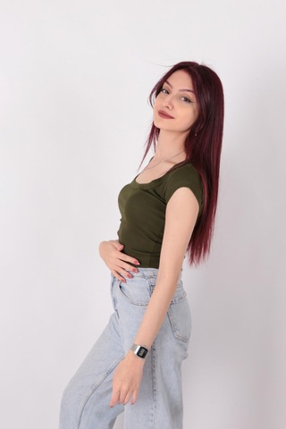 Busem S0016476 Kadın Bluz Haki