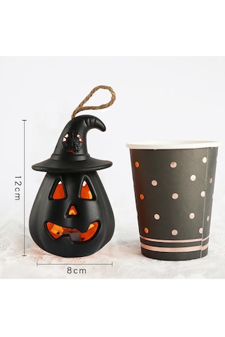 Monyee Siyah Kürke Led Işıklı Dekoratif Makyaj, Halloween Partisi Sahne Düzenleme Aleti, Reçine Materyal, 3xlr1130 Pil İle Çalışır Diğer