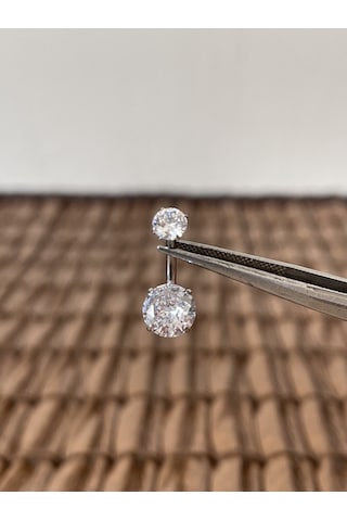 Yüksek Kalite G23 Titanium Parlak Zirkon Taşlı Gümüş Titanyum Göbek Piercingi Taş 10mm Gümüş