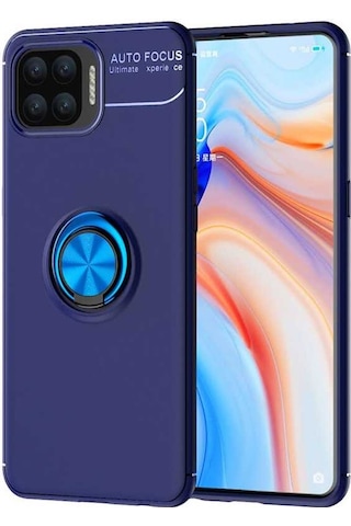 Oppo Reno A73 Kılıf Zore Ravel Yüzüklü Silikon Kılıf