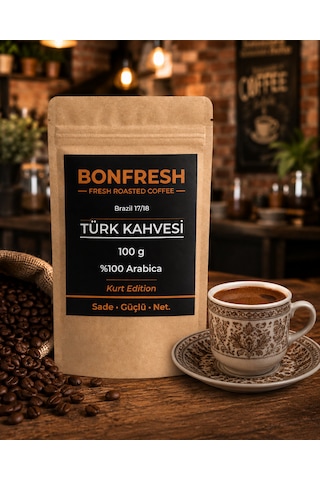 Bonfresh Türk Kahvesi -brazil 17/18 -%100 Arabica-100gr İnce Öğütülmüş