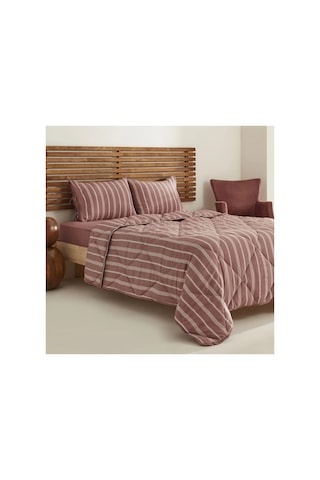 Sarah Anderson Barlet Tek Kişilik Comfort Set/Uyku Seti Çizgili Bordo