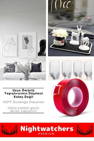 Deluxe Ekstra Güçlü Çok Amaçlı Çift Taraflı Tamir Cam Mekan Montaj 2mt Silikon Şeffaf Bant 5 Adet