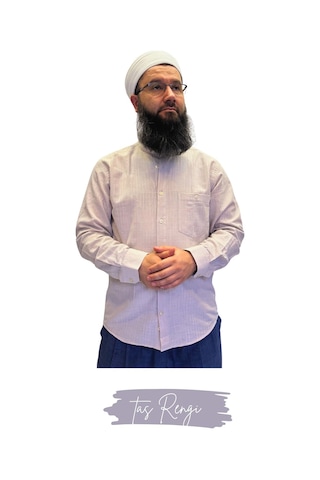Tam Düğme Keten Erkek Gömlek