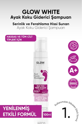 Glow Whıte Ayak Koku Giderici Köpük Şampuan Doğal Çay Ağacı Ve Nane Yağı Özlü 100 Ml