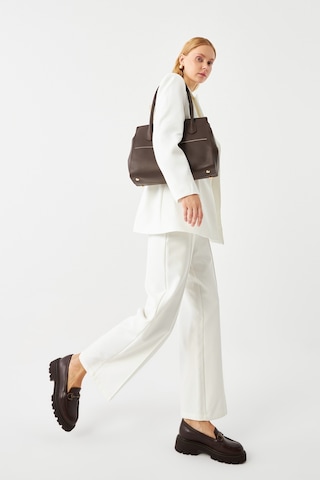 Gönderi R Kahve Antik Kalın Topuklu Tokalı Hakiki Deri Loafer Ayakkabı Kahve