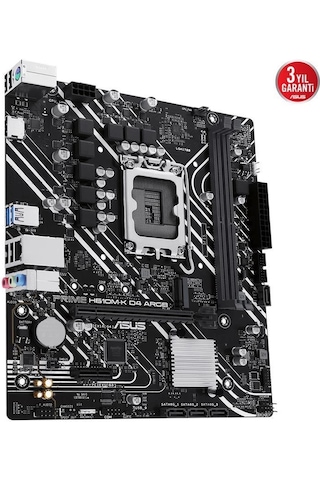 Asus Prıme H610m-k D4 Argb Ddr4 3200mhz 1xhdmı 1xm.2 Usb 3.2 Matx 1700p 12. / 13. Ve 14. Nesil İşlemci Uyumlu