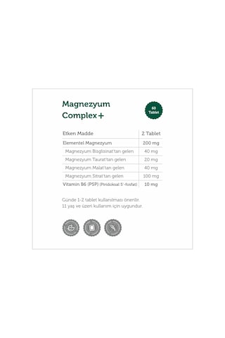 Magnezyum Complex 60 Tablet - 2 Adet