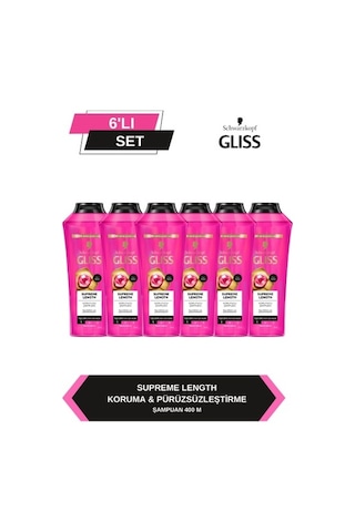 Gliss Supreme Length Uzun Saçlara Özel Şampuan 6 x 400 ML