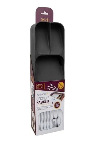 Antrasit 5 Bölmeli Çekmece Kaşıklık Mutfak Düzenleyici, Dayanıklı Çatal Kaşık Bıçak Organizatörü Diğer