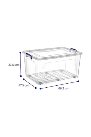 Tekerlekli Kilitli Saklama Kutusu 80 Litre 3 Adet Tekerlekli Saklama Kabı