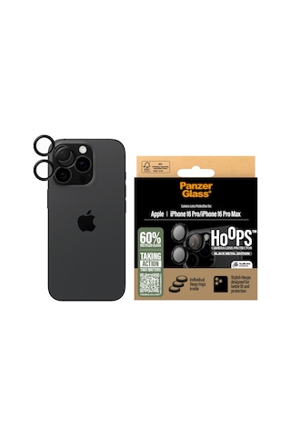 Panzerglass Hoops Apple Uyumlu iPhone 16 Pro 16 Pro Max 17 Pro Siyah Kamera Lens Koruyucu