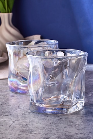 Piero Luster 2'li Kristal Cam Bardak 200 Ml Luster Çok Renkli