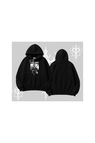 Tarzsokak Kapşonlu Sweatshirt Punk Rock Chaos Skeleton Riot Siyah
