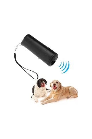 Sones Led El Feneri Ultrasonik Köpek Kovucu Taşınabilir Köpek Eğitmeni, Renk: Tek Başlı Siyah