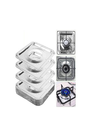 20 Adet Ocak Üstü Koruyucu Leke Önleyici Isıya Dayanıklı Yıkanabilir Ocak Gözü Izgara Koruyucu Folyo Çok Renkli