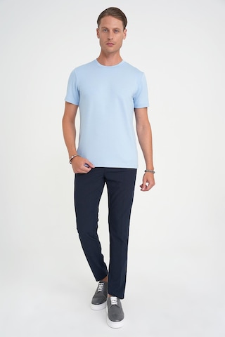 Efor Comfort Fit Bisiklet Yaka Esnek Pamuk Casual Mavi Tişört Ts 885 Mavi
