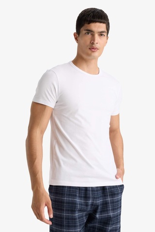 Defacto Slim Fit Dar Kesim Bisiklet Yaka Üst L4885az25auwt34 Beyaz